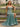 Square Neck Sparkly Appliques Backless Long Mermaid Prom Dress With Split in Turquoise