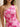 One Shoulder 3D Floral Lace Bodycon Cocktail Homecoming Mini Dress in Hot Pink