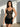Illusion Sheer Tulle Sexy Scoop Neck Bodice Mini Prom Dress in Black