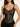Illusion Sheer Tulle Sexy Scoop Neck Bodice Mini Prom Dress in Black