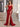 Luxury Crystal Sheer Bodice Evening Prom Dress With Cross Back - Red