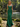 Spaghetti Shoulder Straps Bodice Lace Embroidery Long Mermaid Prom Dress - Emerald Green