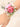 Color Block Artificial Silk Roses Flower Brooch - Pink