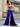 Lace Embroidery Beaded Mermaid Prom Dress With Waist Drop - Royal Blue
