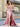 Lace Embroidery Beaded Mermaid Prom Dress With Waist Drop - Pink