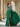 Lace Embroidery Beaded Mermaid Prom Dress With Waist Drop - Emerald Green