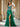 Lace Embroidery Beaded Mermaid Prom Dress With Waist Drop - Emerald Green
