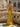 Luxury Crystal Dubai Sheer Bodice Mermaid Evening Dress - Mustard Yellow