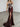 Luxury Crystal Dubai Sheer Bodice Mermaid Evening Dress - Burgundy