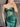 Hot Fix Sheer Bodice Boned Strapless Mermaid Prom Dress Long - Emerald Green