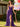 V-Neck Chiffon Tiered Prom Dress With Ruffle - Purple
