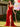 V-Neck Chiffon Tiered Prom Dress With Ruffle - Red