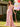 V-Neck Chiffon Tiered Prom Dress With Ruffle - Pink