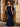 Boned Bodice Satin Mermaid Prom Dress Long - Navy Blue