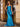 Boned Bodice Satin Mermaid Prom Dress Long - Peacock Blue