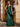 Boned Bodice Satin Mermaid Prom Dress Long - Emerald Green