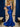Hot Fix Off Shoulder Boned Mermaid Long Evening Dress - Royal Blue