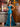 Corset Bodice Boned Mermaid Prom Dress With Slit - Peacock Blue