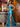 Corset Bodice Boned Mermaid Prom Dress With Slit - Aqua Blue