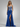 Luxury Lace Embroidery Crystal Mermaid Prom Dress With Waist Drop - Royal Blue