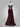 Luxury Lace Embroidery Crystal Mermaid Prom Dress With Waist Drop - Burgundy