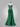 Luxury Lace Embroidery Crystal Mermaid Prom Dress With Waist Drop - Emerald Green