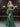 Luxury Lace Embroidery Crystal Mermaid Prom Dress With Waist Drop - Emerald Green