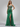 Luxury Lace Embroidery Crystal Mermaid Prom Dress With Waist Drop - Emerald Green