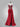 Luxury Lace Embroidery Crystal Mermaid Prom Dress With Waist Drop - Red