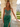 Hand Beading Crystal Illusion Boned Long Mermaid Prom Dress in Emerald Green