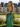 Hand Beading Crystal Illusion Boned Long Mermaid Prom Dress in Emerald Green