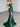 Hand Beading Bodice Crystal Mermaid Prom Dress - Emerald Green