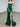 Hand Beading Bodice Crystal Mermaid Prom Dress - Emerald Green