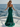 Hand Beading Bodice Crystal Mermaid Prom Dress - Emerald Green
