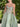 Beading Illusion Ruched Bodice Mermaid Prom Dress With Detachable Sleeves - Sage Green