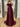 Beading Illusion Ruched Bodice Mermaid Prom Dress With Detachable Sleeves - Burgundy