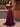 Off Shoulder Crystal Split Long Prom Dress With Pocket - Burgundy