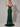 Off Shoulder Beading Illusion Mermaid Long Prom Dress - Emerald Green
