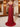 Off Shoulder Beading Illusion Mermaid Long Prom Dress - Red