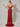 Off Shoulder Beading Illusion Mermaid Long Prom Dress - Red