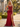 Sparkly Lace Embroidery Twist Mermaid Long Prom Dress in Red