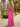 Sparkly Lace Embroidery Twist Mermaid Long Prom Dress in Hot Pink
