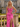 Sparkly Lace Embroidery Twist Mermaid Long Prom Dress in Hot Pink