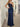 Lace Embroidery Twist Mermaid Long Prom Dress - Navy Blue