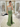 Pleated Luxury Crystal Mermaid Prom Dress - Sage Green
