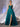 Sheer Bodice Lace Embroidery Ruffle Ball Gown Prom Dress - Peacock Blue