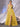 Sheer Bodice Lace Embroidery Ruffle Ball Gown Prom Dress - Yellow