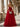 Sheer Bodice Lace Embroidery Ruffle Ball Gown Prom Dress - Red