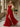 Sheer Bodice Lace Embroidery Ruffle Ball Gown Prom Dress - Red