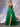 Sheer Bodice Lace Embroidery Ruffle Ball Gown Prom Dress - Emerald Green